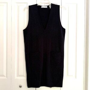 Vintage Valerie Stevens England 100% Merino Wool Dress Jumper Black Size M